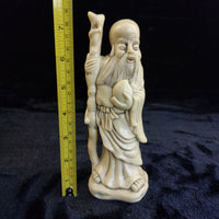Thumbnail for Wise Asian Man Figurine Resin– Acceptable Worn Patina stone Look  7.5