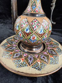 Thumbnail for One-of-a-Kind Hand-Painted Large Copper Pitcher & Tray/plate Set see the pics.13