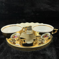Thumbnail for Bondware Coffee Cups & FanShaped Tray | 24K Gold Chokin Art Japan6