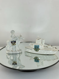 Thumbnail for Arcadian Crested China Donkey Figurine HMS Queen Elizabeth White Porcelain0