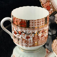 Thumbnail for Bradford China Fenton Tea Trio Red Floral Gilt Antique Cup Saucer Plate deco Set2