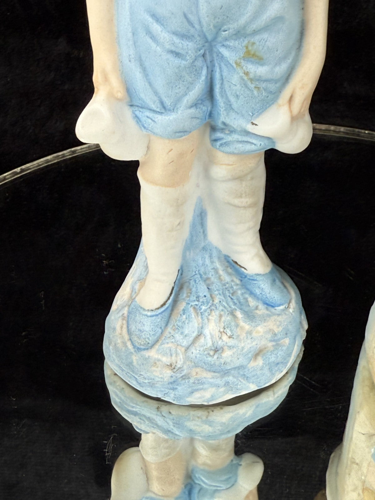 Antique 19th c German Porcelain Figurine Pair Two Children Bisque &Glazed Finish8