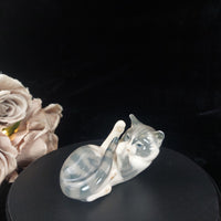 Thumbnail for Copenhagen Royal cat Figurine Playful Kitten gift 727 Gray White Cat Denmark dec8