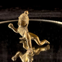 Thumbnail for Antique Brass Indian Baby Krishna Statue – 2.5” Hindu Bal Gopal Idol Figuri1