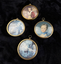 Thumbnail for Set of 4 Vintage Miniature 9 cm Portraits Peter Bates Gallery National frame set2