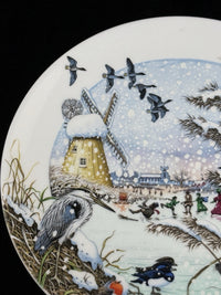 Thumbnail for Wedgwood 1989 Skating on the Fen Plate Colin Newman Christmas Bone Vintage China5