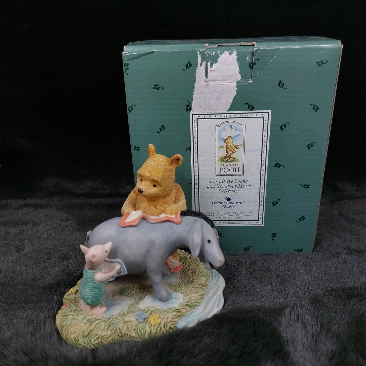Classic Pooh “Eeyore Getting Dried” Figurine by Border Fine Arts China A00692