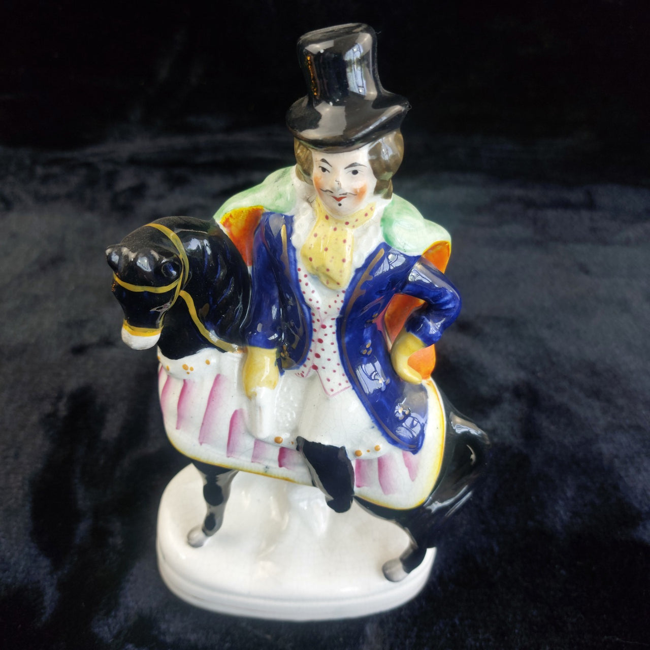Rare Staffordshire antique 1860s Figurine – Man on Horseback, 9" see leg Medium3