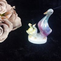 Thumbnail for Antique Porcelain Duck Figurine Iridescent Pastel Trio – Foreign Mark 7, 4