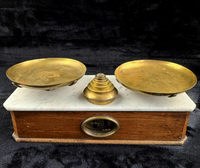 Thumbnail for Rare Antique Victorian Apothecary Balance Scale with Marble Base & Brass Weight23
