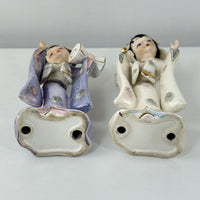 Thumbnail for Vintage Geisha Girl Figurines Pair 9” Ceramic Japan Style Kimono Parasol & Drum12