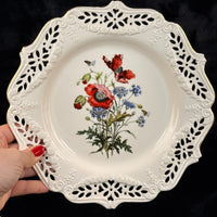 Thumbnail for Royal Creamware Floral Gift Primroses Poppies Plates x2 Ltd Ed 10.5
