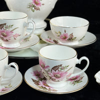 Thumbnail for Royal Grafton Fine Bone China Tea Set Pink Floral 14 Piece England Vintage Gold.10