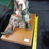 Thumbnail for N Capodimonte Boy Dog Figurine Signed A.G. see pics 9.5