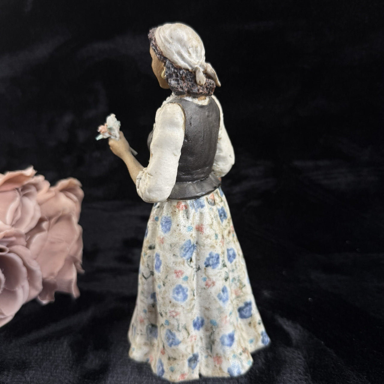 Rare Castagna Florence Figurine Flower Seller - Signed Italy see pics6