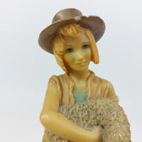 Thumbnail for Resin Figurine of Girl Holding Lamb on Marble Base 1455 gr 9.75