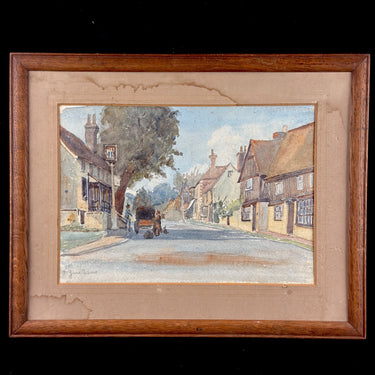 Jane Parsons Hatfield Village Watercolour Original Painting Framed Signed wall1