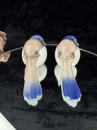 Thumbnail for Bing Grøndahl & B&G Porcelain Blue Jay Bird Figurines Pair - Marked 1635 chipped8