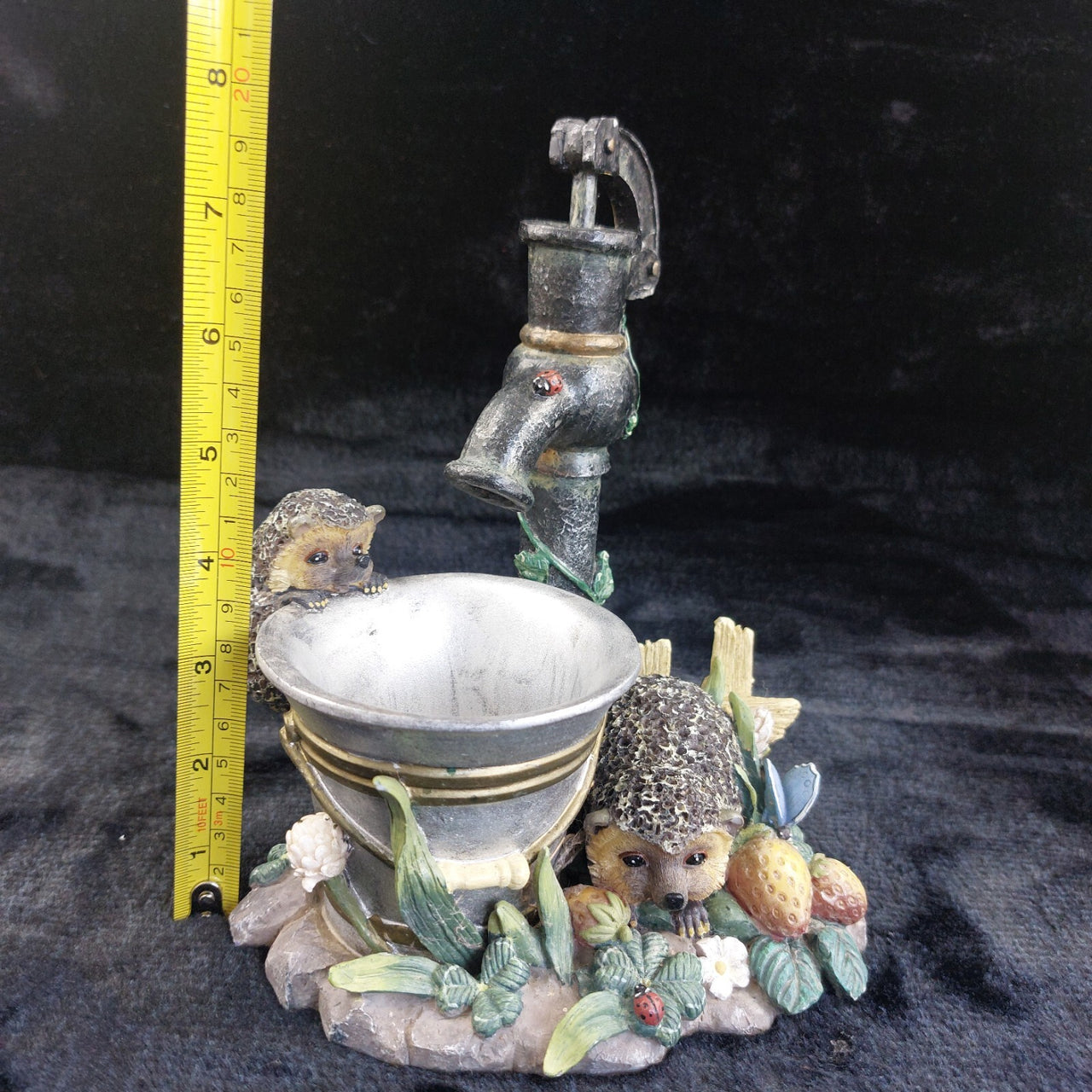 Bramble & Clover Hedgehog Pen Holder - pot 8" Fountain Theme Ladybug see pics4