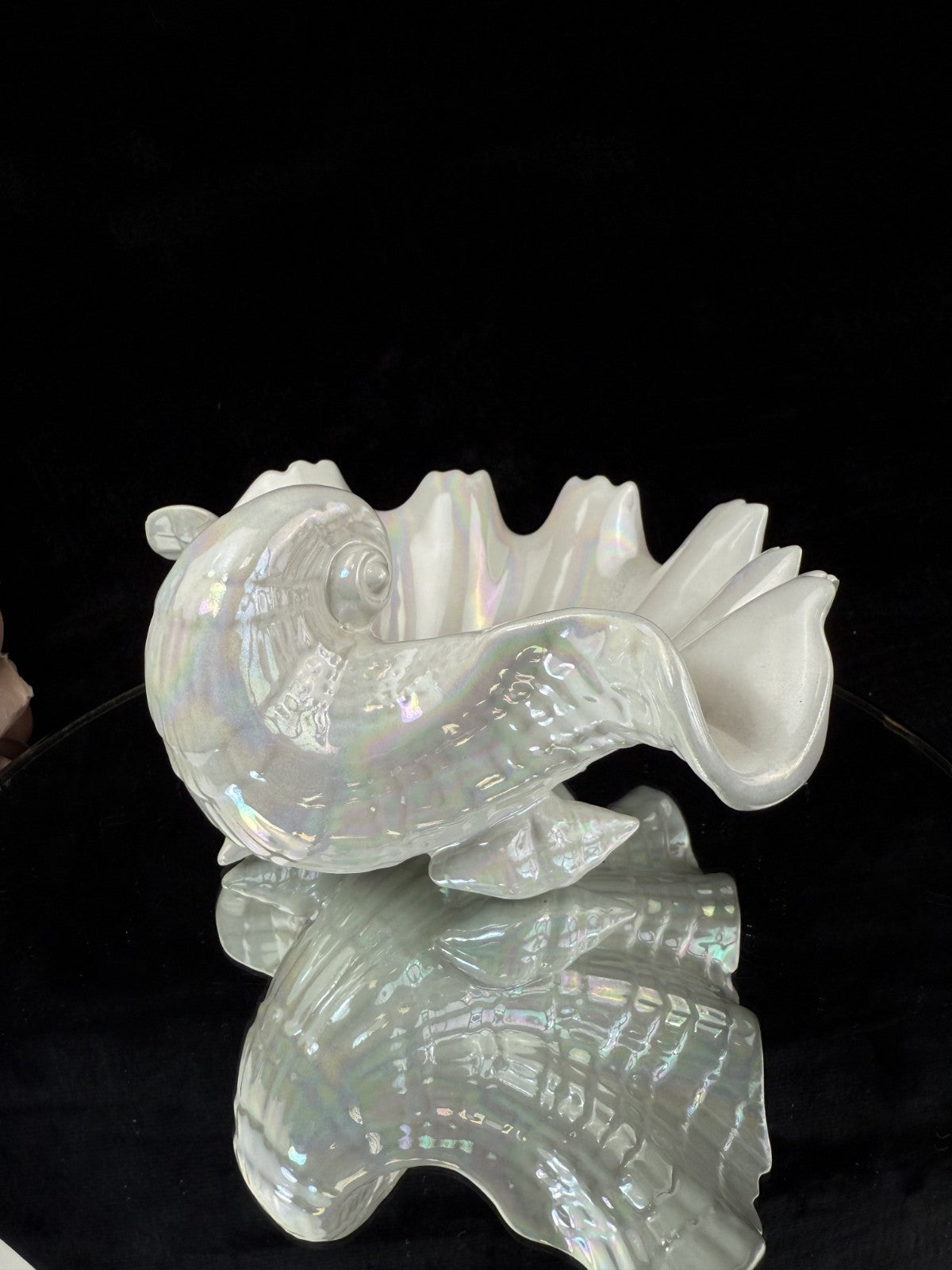 Vintage 1953 Royal Worcester Bone China Iridescent Shell Figurine/Dish  Model G2