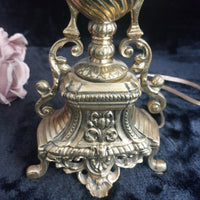 Thumbnail for Stunning French Brass Table Lamp Ornate Rococo Base, Working, 18in Tall Heavy13