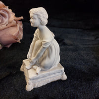 Thumbnail for Michael Sutty Young Girl Figurine 5in Vintage Rare White Bisque England Ceramic2