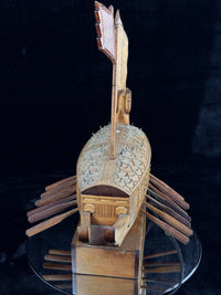 Thumbnail for Handmade Korean Turtle Ship Model Geobukseon War Boat Wood 15” Dragon Head Korea17