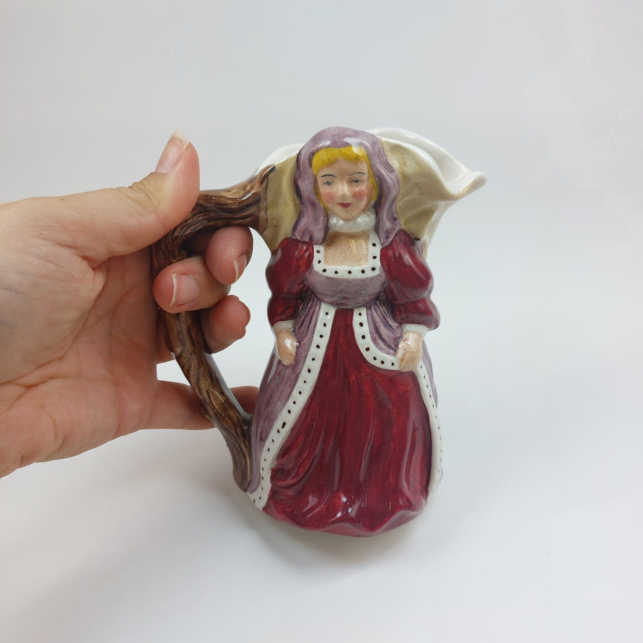 Hillsborough Ware HandPainted Lady Jug  7" 1