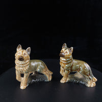Thumbnail for Wade German Shepherd Porcelain Pair Dog Figurines England Vintage Set ears chip13