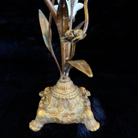 Thumbnail for Italian Style Bronzed Brass Floral Candlestick White Ceramic Flowers gift 40cm11
