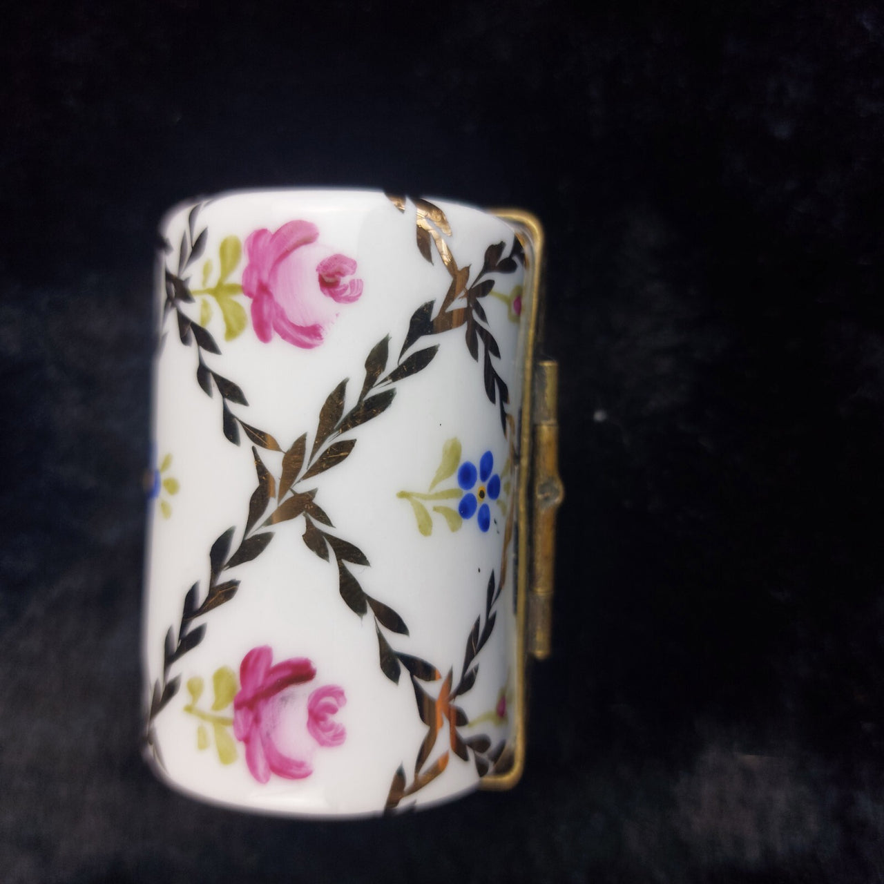 Limoge Style Acceptable Porcelain Trinket Box Floral Hinged Rectangle jewellery5