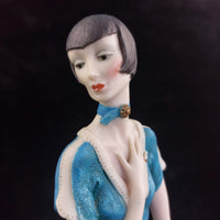 Thumbnail for Florence Giuseppe Armani lady Figurine 1987 Art Deco in Blue 34cm Italy decor.9