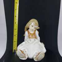 Thumbnail for Vintage Italy - Ceramic 1950s A. Santini Little Girl Sitting Glazed Figurine5