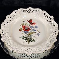 Thumbnail for Royal Creamware Floral Gift Primroses Poppies Plates x2 Ltd Ed 10.5