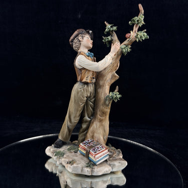 Capodimonte Volta Boy with Tree Figurine Hand Painted Italian Porcelain See Pics0