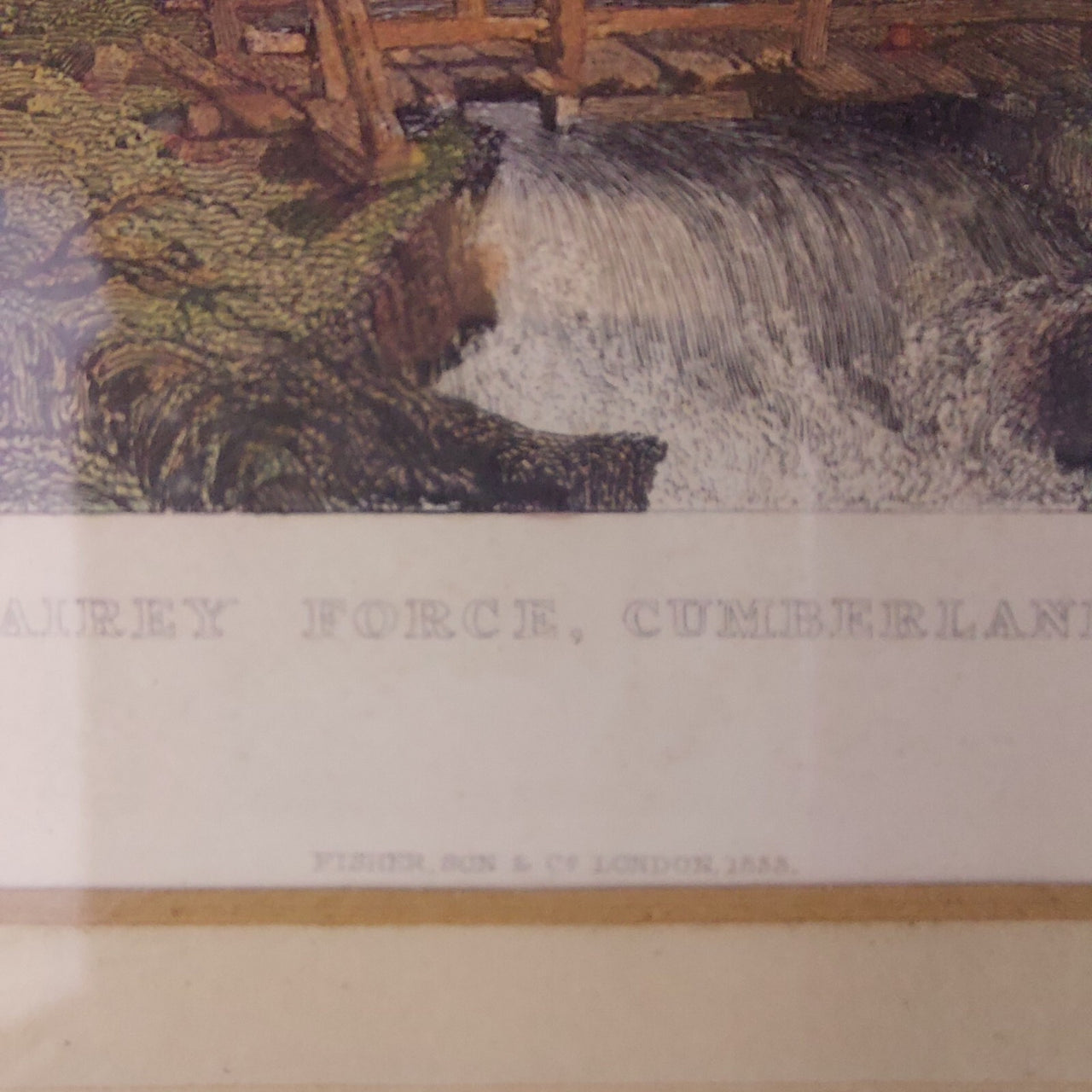 Antique Engraving   - Airey Force Cumbria by T. Allom & J.C. Bentley 1833   6