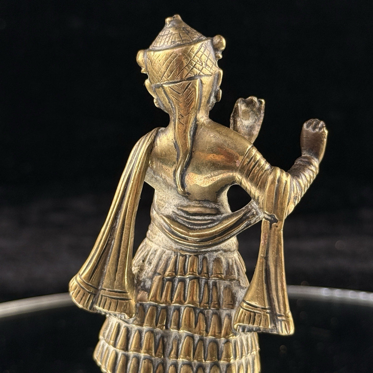 Vintage / antique Indian Brass Krishna Dancing Statue â 5â Hindu Deity figur4