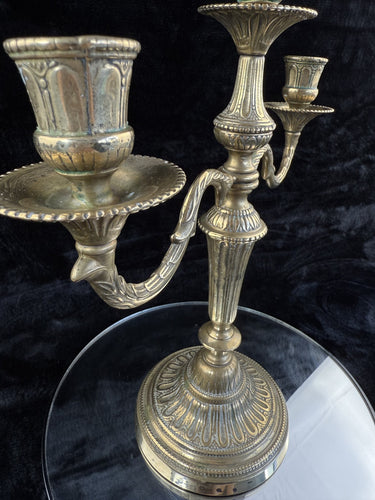 Vintage Ornate Solid Brass Candelabra - Neoclassical/Victorian Style Collectable1