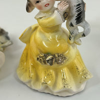 Thumbnail for Vintage Korea Figurines Girl with Cat & Mice Set Hand Painted Ceramic 1950s15