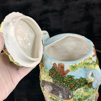 Thumbnail for Annie Village Rowe Collectables Teapot Hedgehog Garden Scene 731g Hand Painted7