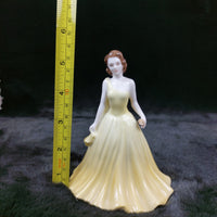 Thumbnail for Porcelain Coalport stunning lady Figurine yellow - Cindy Mint collectable 8