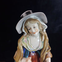 Thumbnail for Volkstedt Figurine Porcelain Woman Child Dog Crown N Mark 30cm/12in German 1489g12