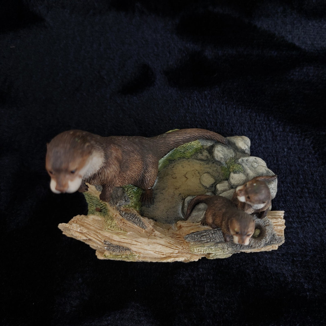 Border Arts Fine Otter Family Figurine 1988 MWF Chiltern Wildlife Handmade Scotl3