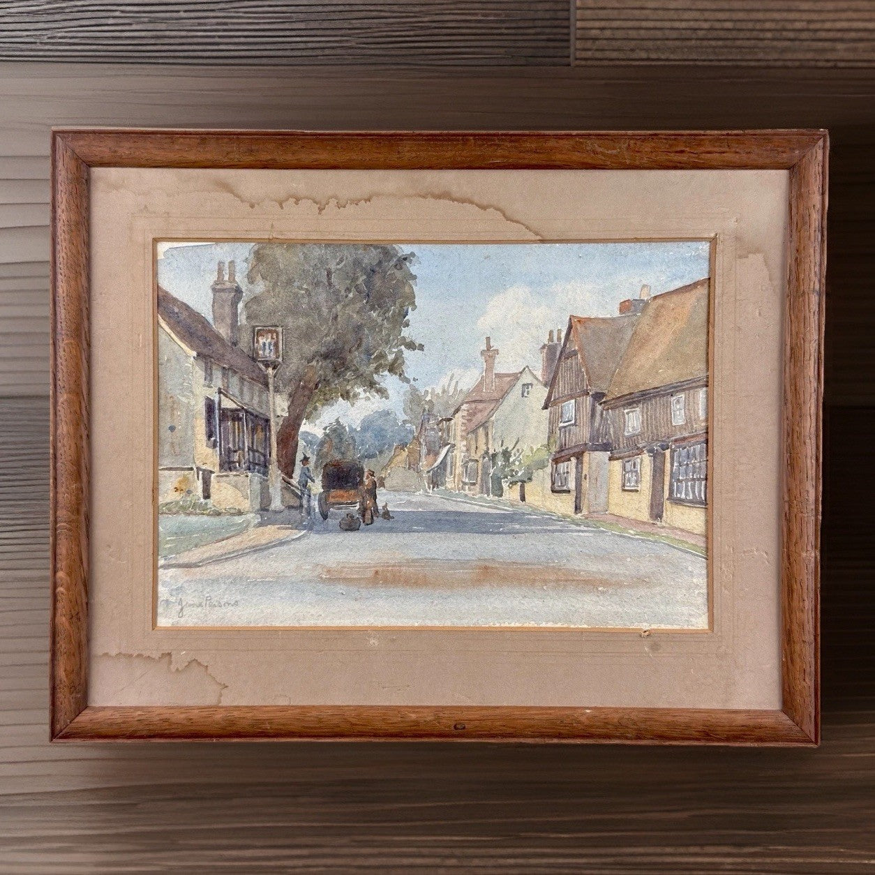 Jane Parsons Hatfield Village Watercolour Original Painting Framed Signed wall0