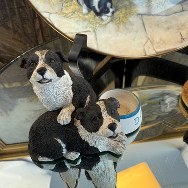 Border Fine Arts Collie Collection Jock's Pride Plate & Two Figurines,box Resin.1