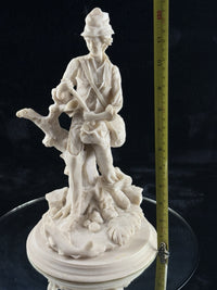 Thumbnail for Antique , Late 19th Century Parian Ware Style Fisherman Figurine 2.13kg 12in dec5