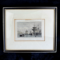 Thumbnail for Antique Hand-Colored Engraving The Tyne from South Shields Durham by T. Allom0