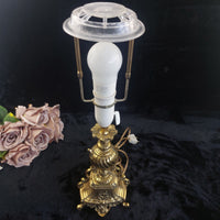 Thumbnail for Stunning Ornate Rococo Brass Lamp French Styl Heavy Urn Scroll Base 19