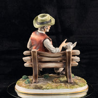 Thumbnail for Capodimonte M. Lory Figurine Man With Doves – Signed – 13