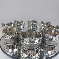 Thumbnail for Nickel & Diamond Black Wallace Silversmiths silver Napkin Rings 1Male & 1 Femal11